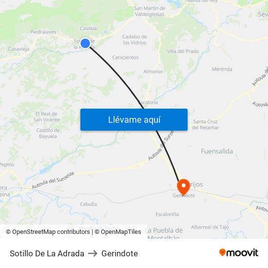 Sotillo De La Adrada to Gerindote map