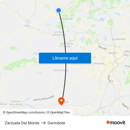 Zarzuela Del Monte to Gerindote map
