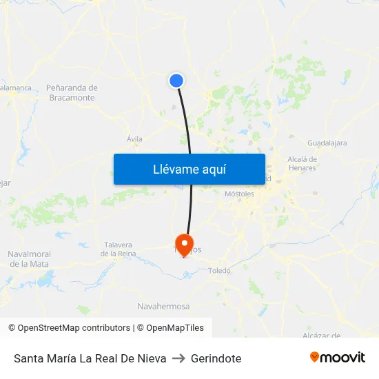 Santa María La Real De Nieva to Gerindote map