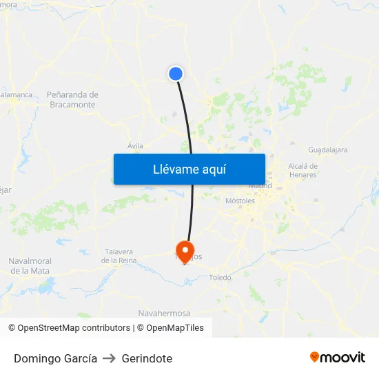Domingo García to Gerindote map
