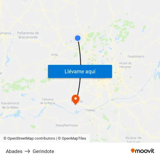 Abades to Gerindote map