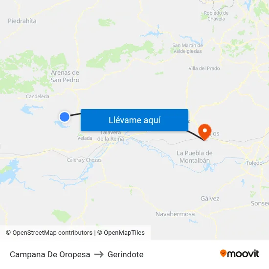 Campana De Oropesa to Gerindote map