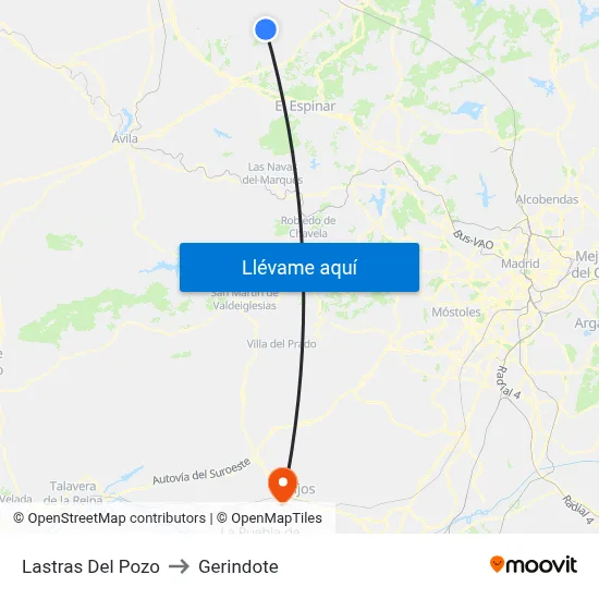 Lastras Del Pozo to Gerindote map
