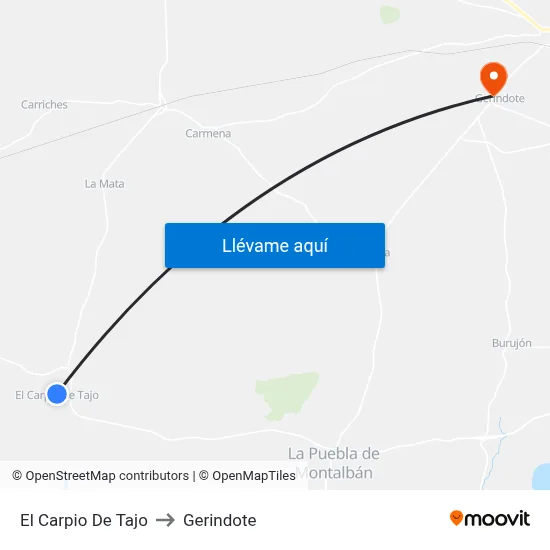El Carpio De Tajo to Gerindote map
