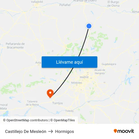 Castillejo De Mesleón to Hormigos map