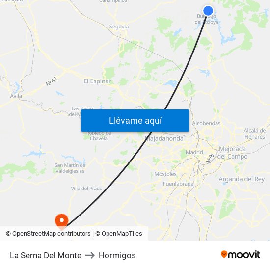 La Serna Del Monte to Hormigos map