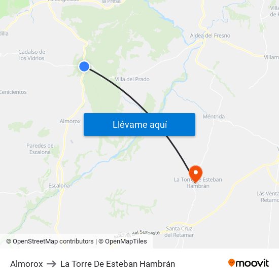 Almorox to La Torre De Esteban Hambrán map