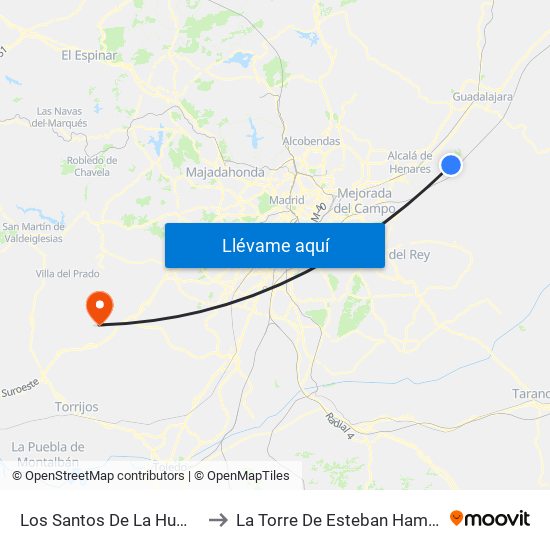 Los Santos De La Humosa to La Torre De Esteban Hambrán map