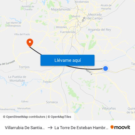 Villarrubia De Santiago to La Torre De Esteban Hambrán map