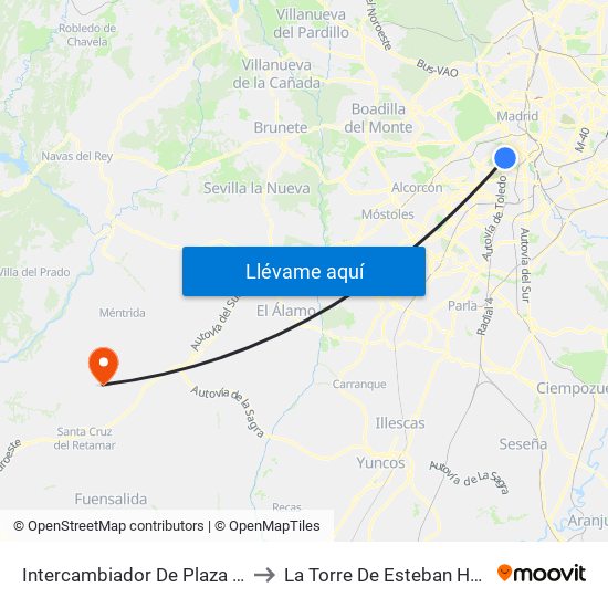 Intercambiador De Plaza Elíptica to La Torre De Esteban Hambrán map