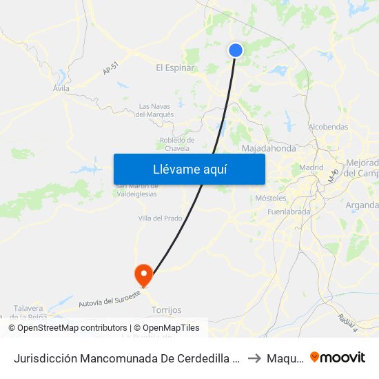 Jurisdicción Mancomunada De Cerdedilla Y Navacerrada to Maqueda map