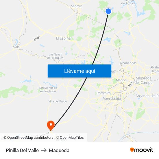 Pinilla Del Valle to Maqueda map