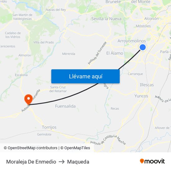 Moraleja De Enmedio to Maqueda map