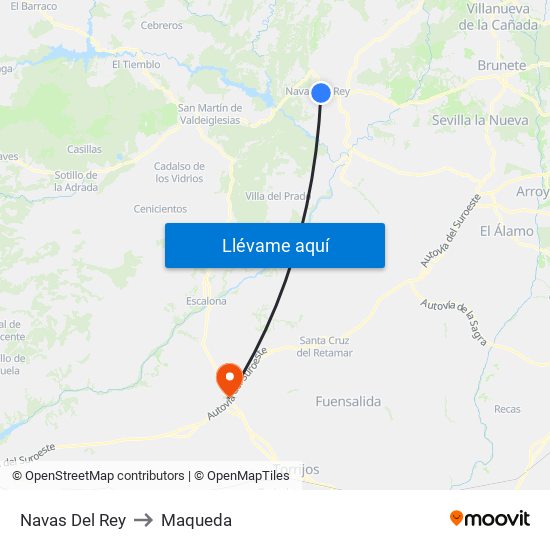 Navas Del Rey to Maqueda map