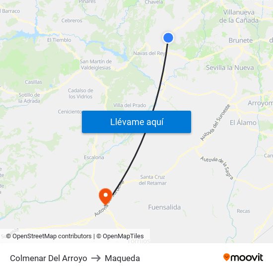 Colmenar Del Arroyo to Maqueda map