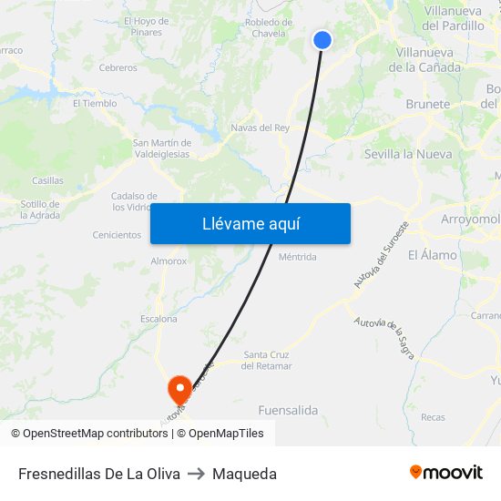 Fresnedillas De La Oliva to Maqueda map
