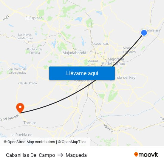 Cabanillas Del Campo to Maqueda map