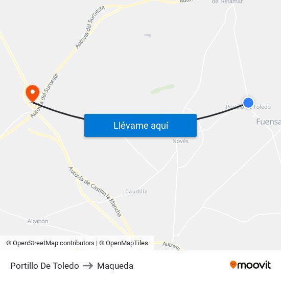 Portillo De Toledo to Maqueda map