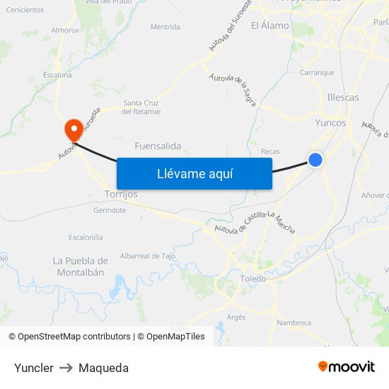 Yuncler to Maqueda map