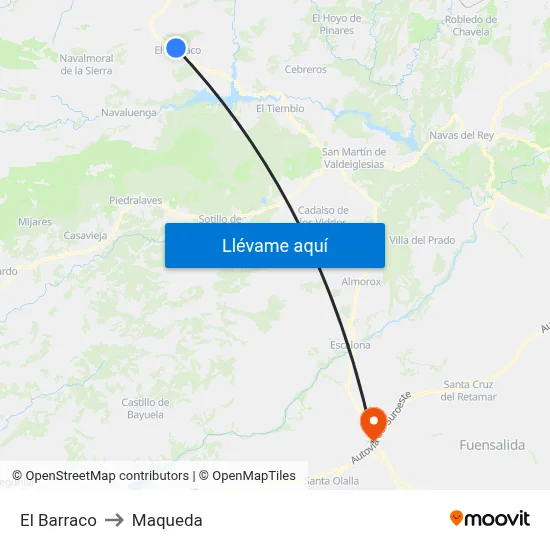 El Barraco to Maqueda map