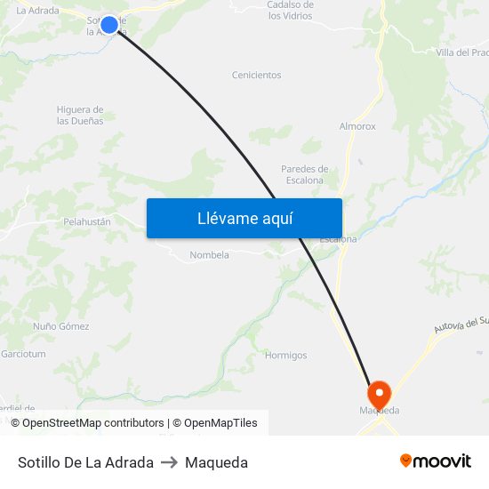 Sotillo De La Adrada to Maqueda map