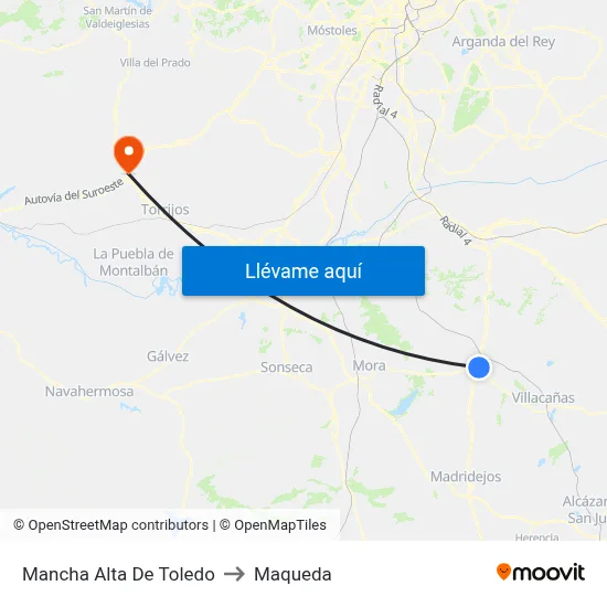 Mancha Alta De Toledo to Maqueda map
