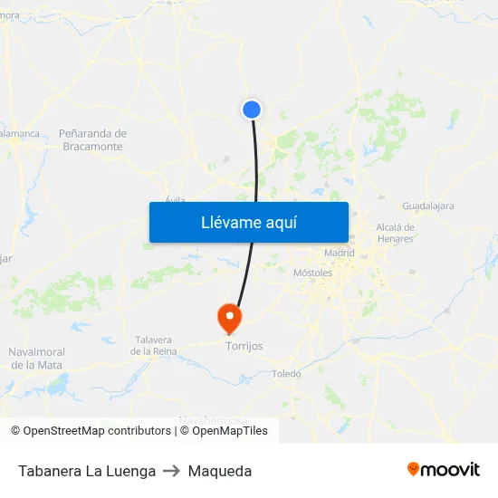 Tabanera La Luenga to Maqueda map