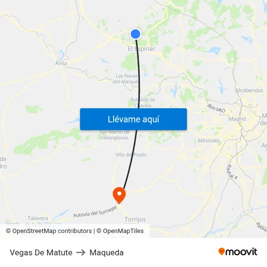 Vegas De Matute to Maqueda map