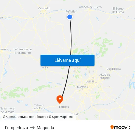 Fompedraza to Maqueda map