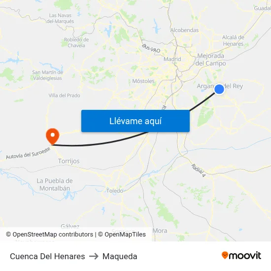 Cuenca Del Henares to Maqueda map