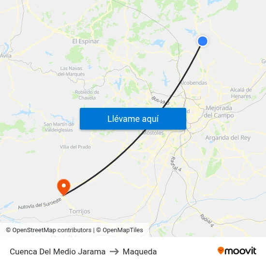 Cuenca Del Medio Jarama to Maqueda map