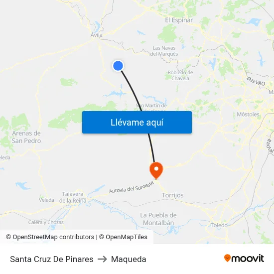Santa Cruz De Pinares to Maqueda map