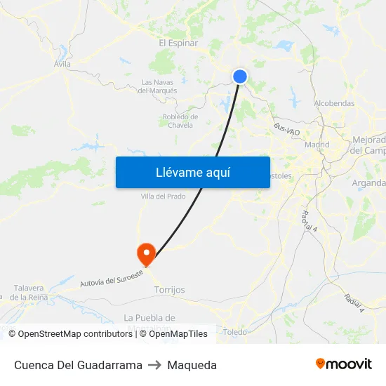Cuenca Del Guadarrama to Maqueda map