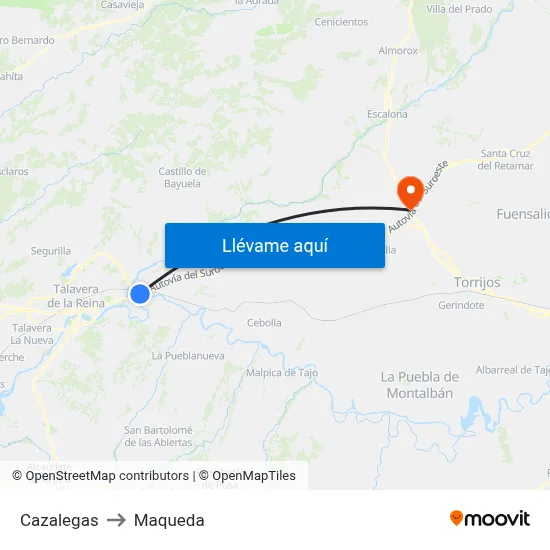 Cazalegas to Maqueda map
