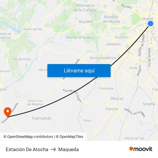 Estación De Atocha to Maqueda map