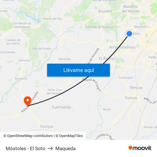 Móstoles - El Soto to Maqueda map