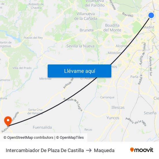 Intercambiador De Plaza De Castilla to Maqueda map