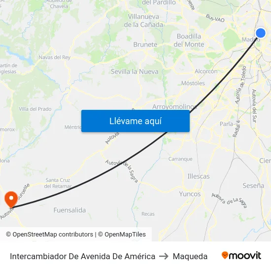 Avenida De América to Maqueda map