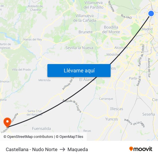 Castellana - Nudo Norte to Maqueda map