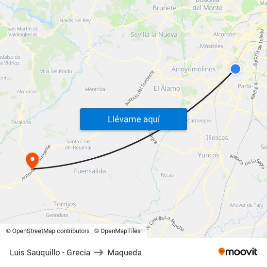 Luis Sauquillo - Grecia to Maqueda map