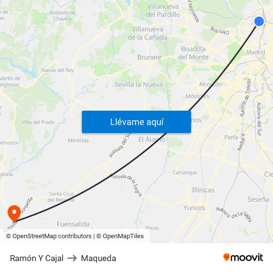 Ramón Y Cajal to Maqueda map