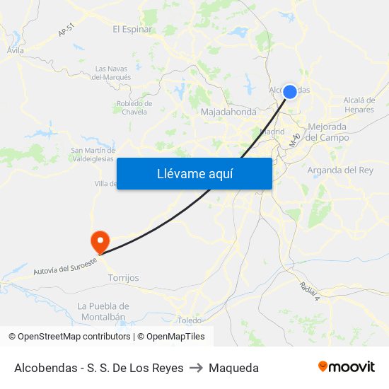 Alcobendas - S. S. De Los Reyes to Maqueda map