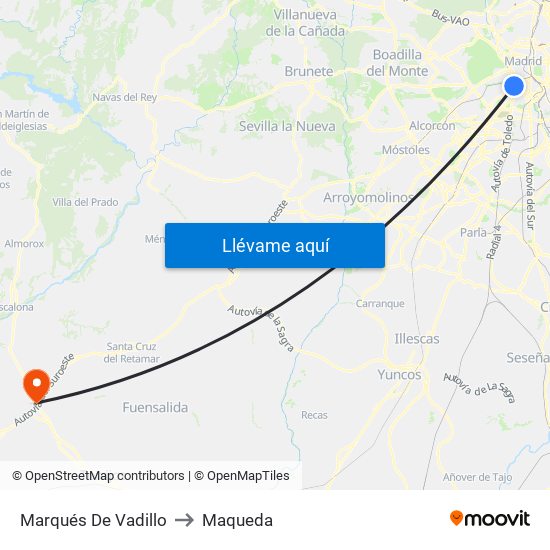 Marqués De Vadillo to Maqueda map