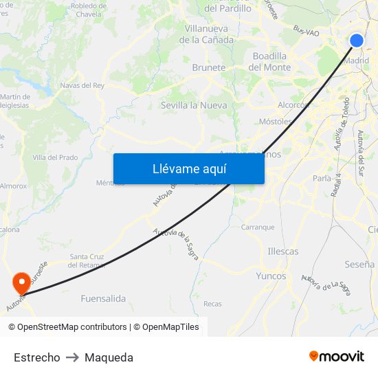 Estrecho to Maqueda map