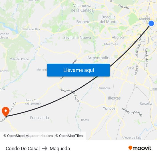 Conde De Casal to Maqueda map