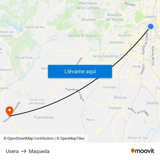 Usera to Maqueda map