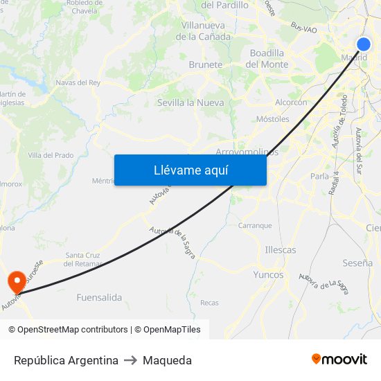 República Argentina to Maqueda map