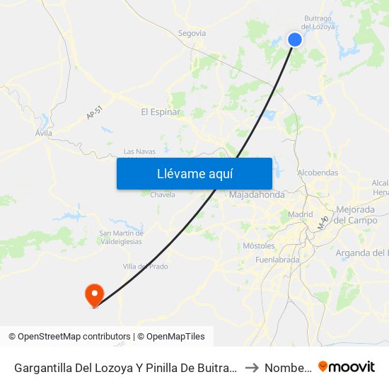 Gargantilla Del Lozoya Y Pinilla De Buitrago to Nombela map