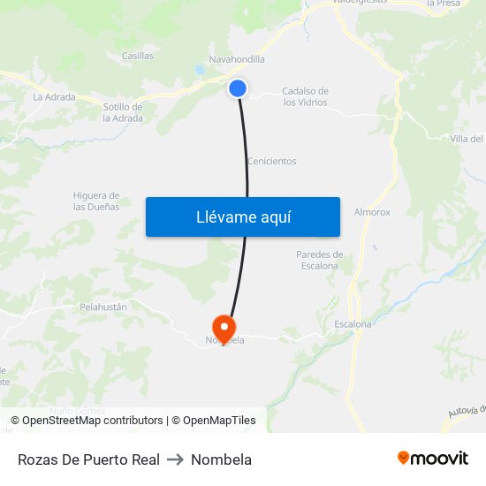 Rozas De Puerto Real to Nombela map