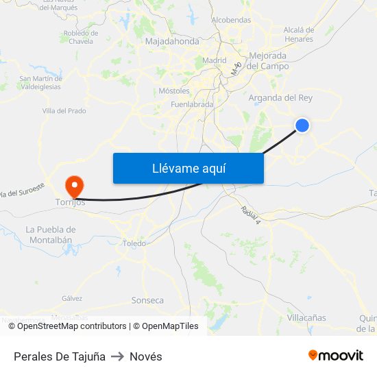 Perales De Tajuña to Novés map